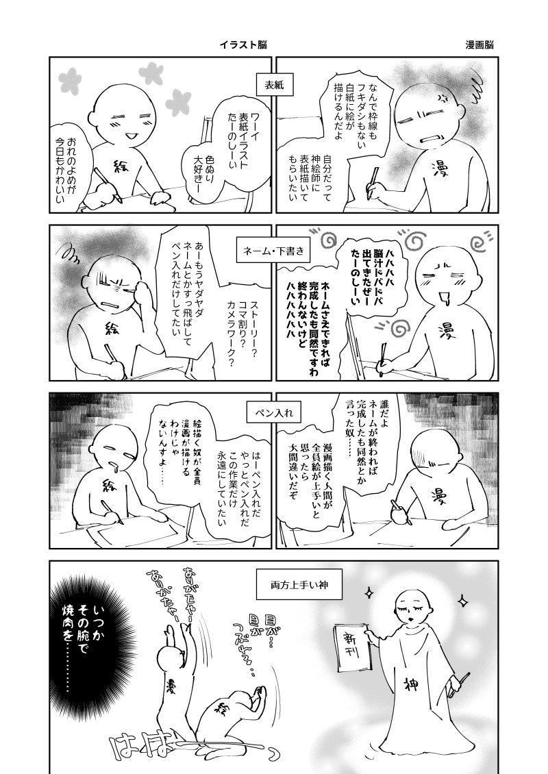 絵を描く人間が全員漫画描ける訳じゃないw漫画脳イラスト脳あるから 話題の画像プラス