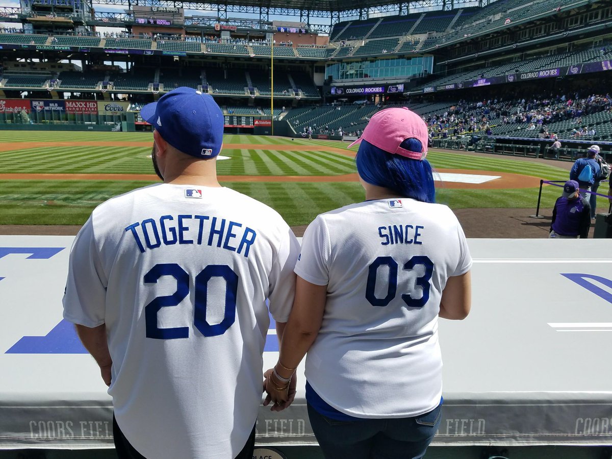 karinosa02's tweet photo. #CoupleJersey #DodgerFans #DodgersVsRockies @Dodgers @DodgersNation @LosDodgers @MLB flying back to LA tomorrow 😫 https://t.co/0VKeCMbCLv