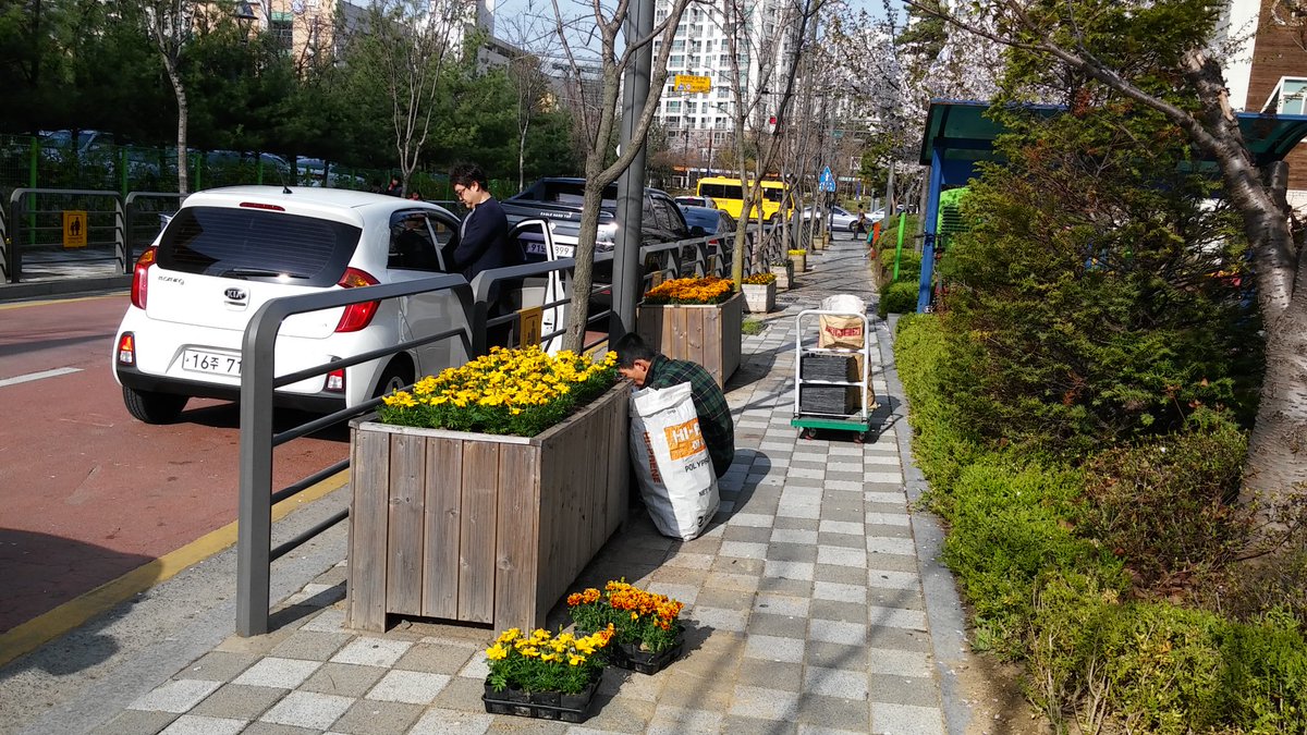 #성남시 분당구 삼평동은 봄을 맞이하여 주민 정서함양과 도로 환경 조성을 위해서 보도상에 설치된 화단에
꽃을 심었습니다. 따뜻한 아침 햇살이 꽃과 함께 찬란하게 빛나네요.