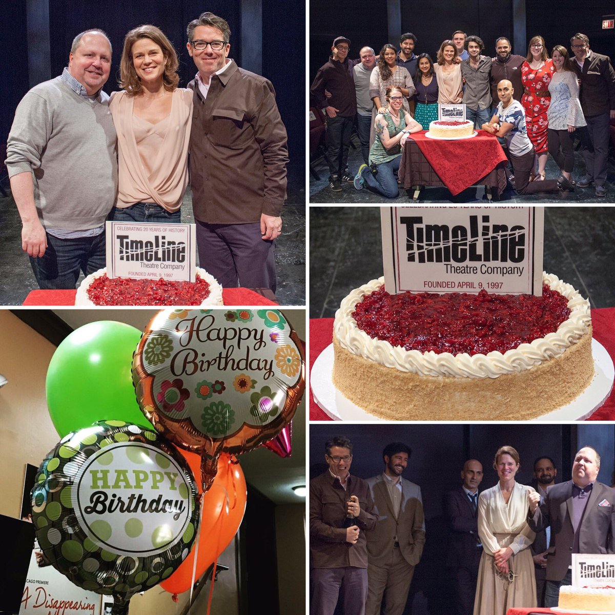 TimeLineTheatre's tweet photo. Happy Birthday to us! An amazing (& delicious, thanks @ElisCheesecake!) day at the theatre celebrating #DisappearingNumber & #TimeLine20th: https://t.co/WfCx71JvjI