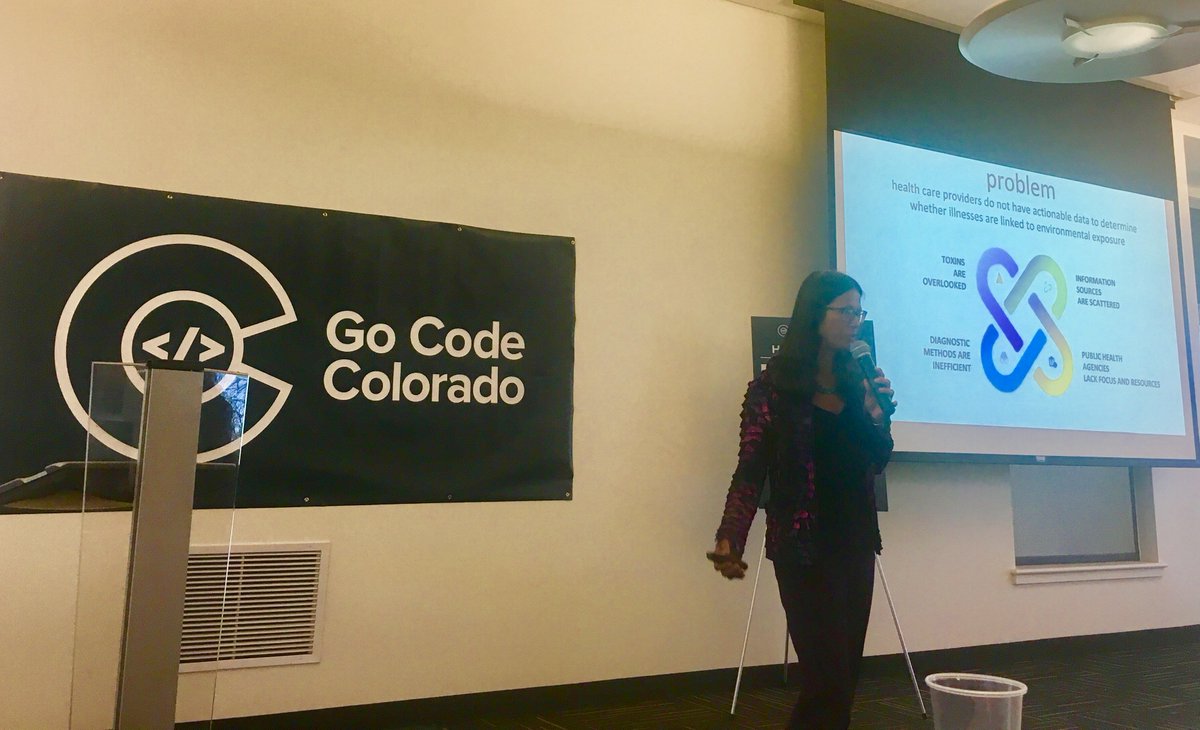 jessicaewest's tweet photo. Next up in #GoCodeFoCo Health ZNA, creating a tool for health care providers with a mapping of exposure to chemicals based on zip code. https://t.co/dv10XDG2H2