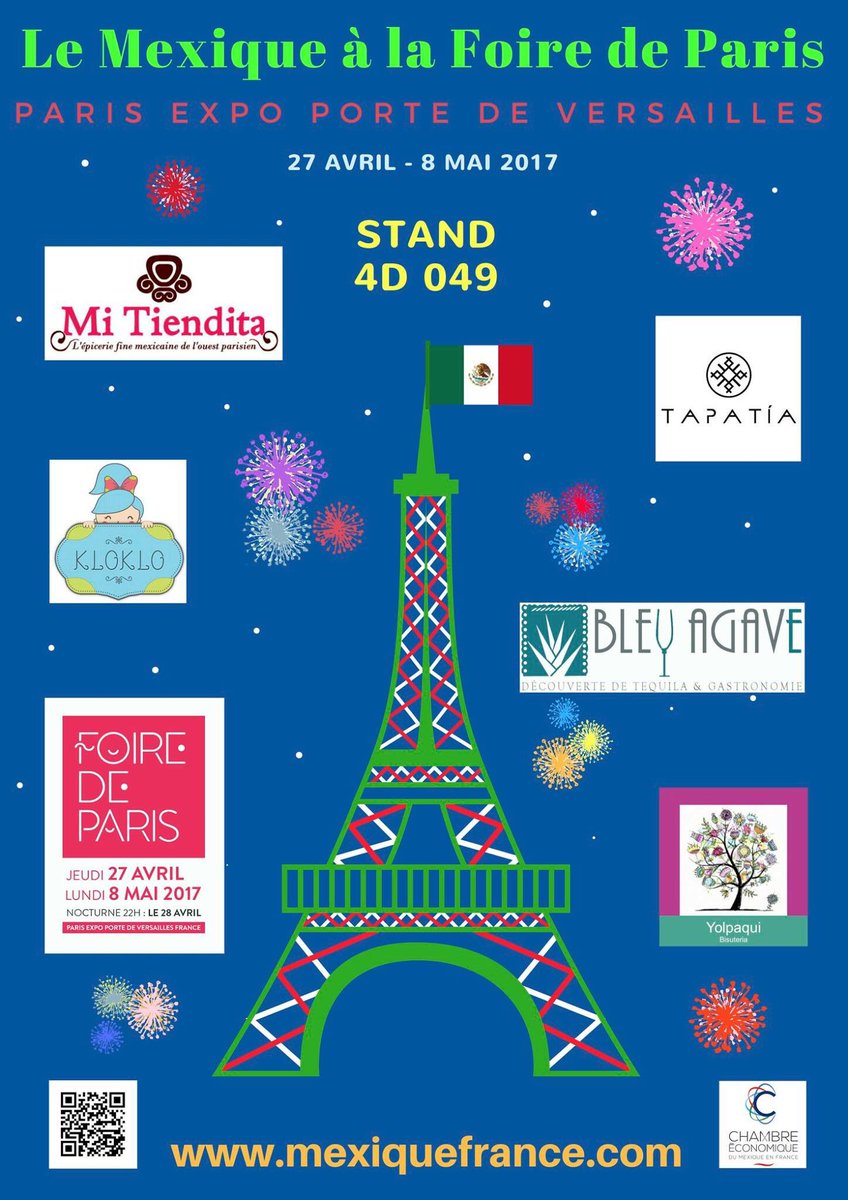 Du 27 avril au 8 mai, venez rencontrer #leMexique à la <a href="/foiredeparis/">Foire de Paris</a> , #artisanat, #tequila #produitsalimentaires #gastronomie ...