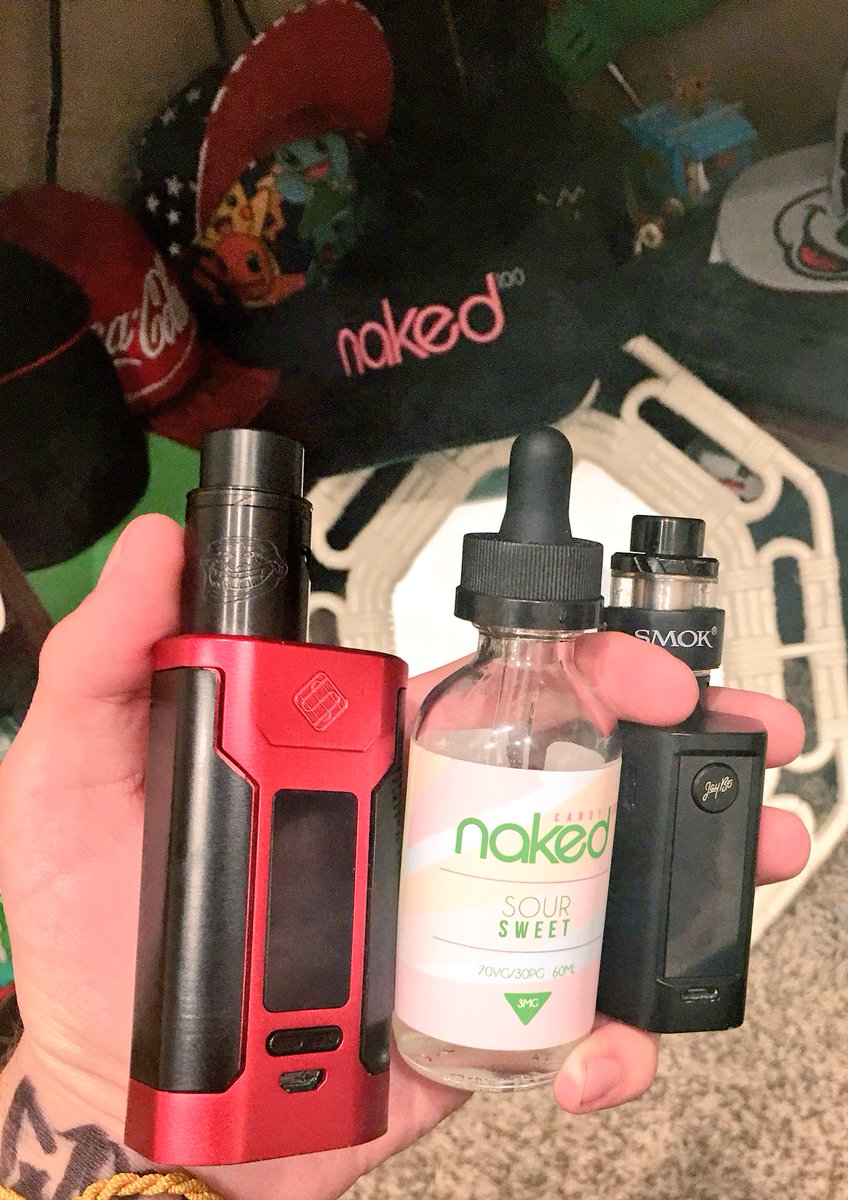 RTMJSVAPE's tweet photo. I've actually opened up my twitter app but anyways here's a new hand check post. #Naked100 #NakedSourSweet #Wismec #Predator228 #RXmini https://t.co/4vlbjPmQ0h