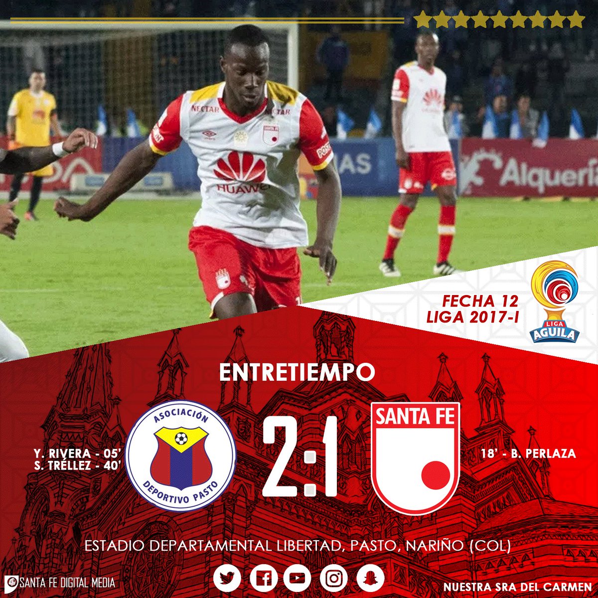 SantaFe's tweet photo. 45+2' (2:1) #PASvsSFE: Final del primer tiempo https://t.co/mtr47LuRuK