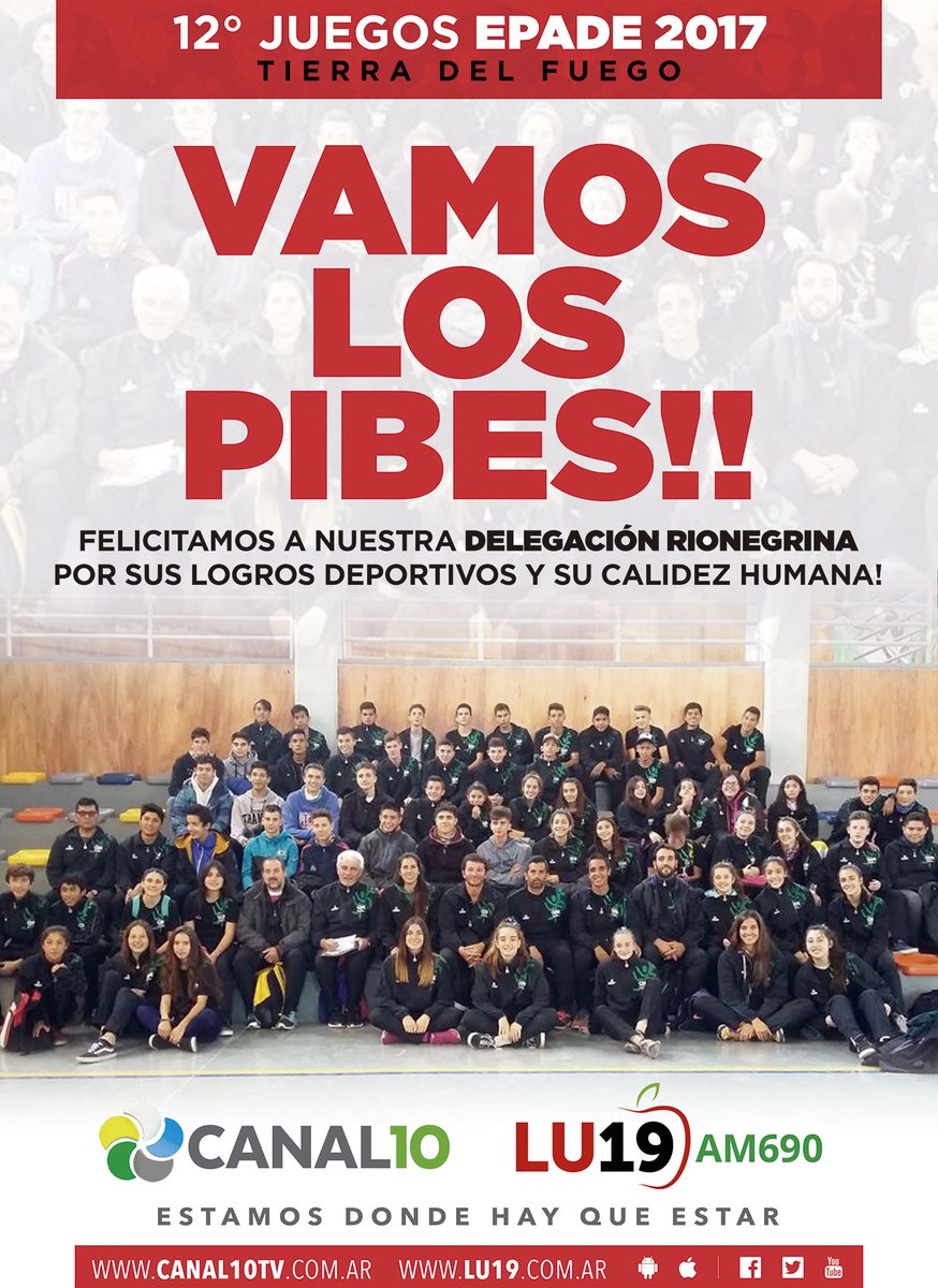 CANAL10ok's tweet photo. 🏆🏆🏆Los #Epade2017 son de Río Negro 🏆🏆🏆
¡¡Felicitaciones a los Tricampeones!! https://t.co/uaSNSxqekp