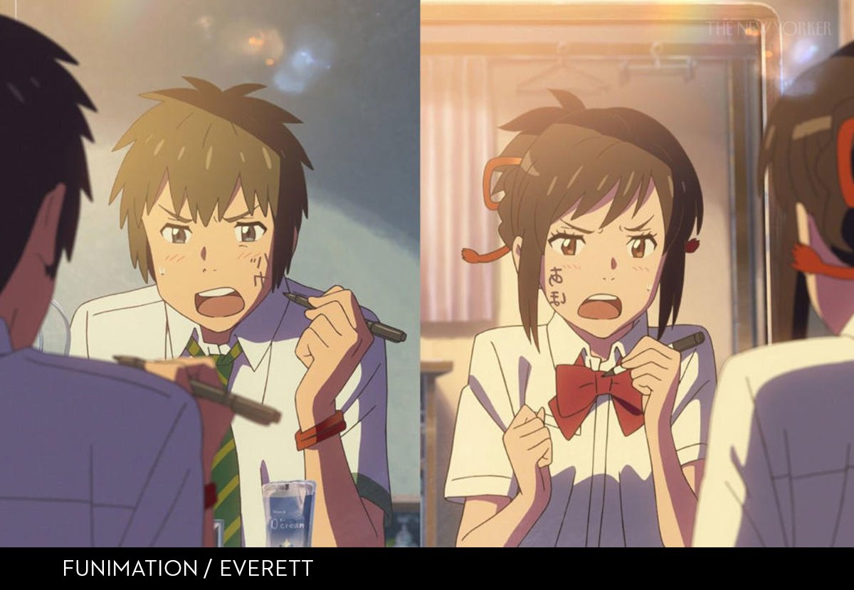 NewYorker's tweet photo. The anime blockbuster that’s conquered Japan, China, and the rest of Asia, “Your Name” is fun to watch: https://t.co/s6OfLwDG5r https://t.co/p0BNcpM2EV