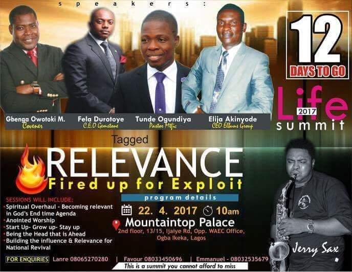 Gospelrhythmic's tweet photo. Count Down... @GbengaOwotoki @feladurotoye @TundeDiya @Jerrysaxx1 @GospelXperience @ChurchEventsNG @speedprayers @samcityplus https://t.co/P2WVHOtXPn