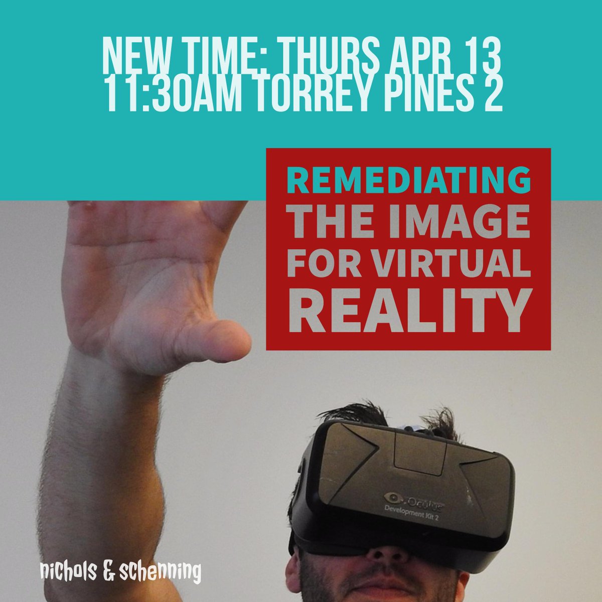 DrNickatNite's tweet image. New Time for Nichols &amp;amp; Schenning&apos;s &quot;Remediating the Image for VR&quot; at @pcaaca conference in San Diego! #pcaaca #pcaaca2017