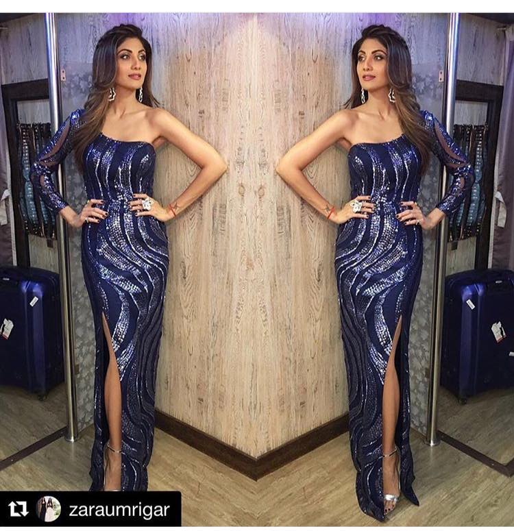 <a href="/theshilpashetty/">SHILPA SHETTY KUNDRA</a> is a vision in our hand embroidered blue wave gown! Styled by my fave <a href="/sanjanabatra/">Sanjana Batra</a> 🙌🏻 <a href="/zaraumrigar/">Zara Umrigar</a> #shilpashetty #style