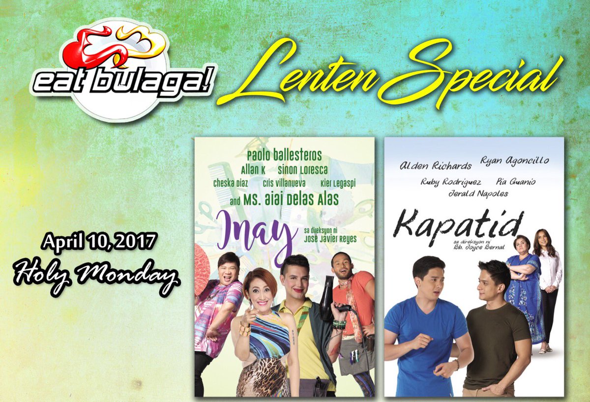 Habang nagso-show na ang #KalyeseryeSaLosAngeles,pls don'f forget to watch the Holy Monday episodes of #Inay at #Kapatid at 11:30AM - 2:30PM