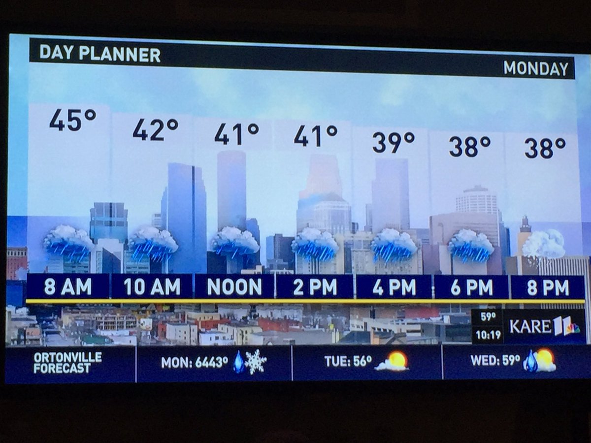 stephgtweets's tweet photo. Sure glad I'm not going to Ortonville tomorrow! #toohotforsnow #typo #kare11weather https://t.co/bm79JFl67X