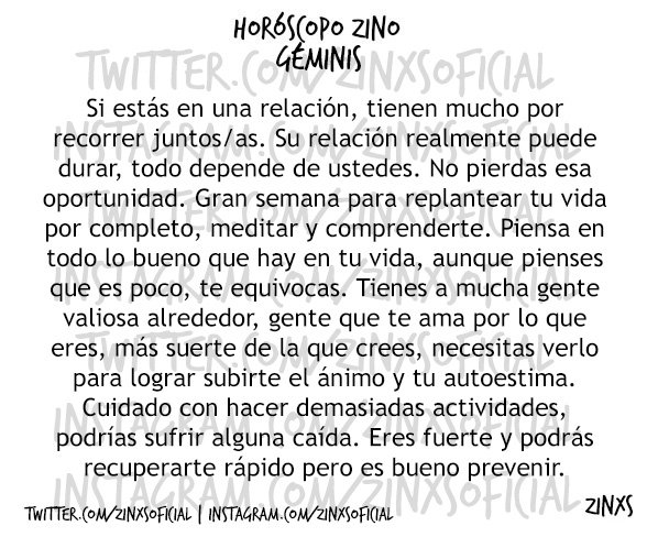 zinos__'s tweet photo. #HoróscopoZino #Géminis
Parte I &amp; II. https://t.co/MNvGM03gGq