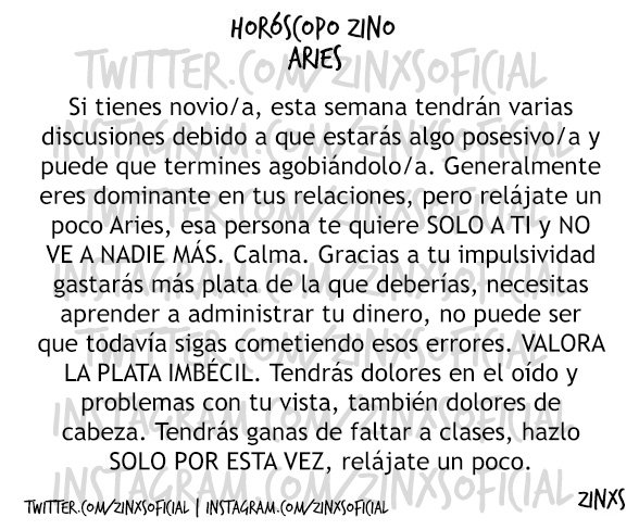 zinos__'s tweet photo. #HoróscopoZino #Aries
Parte I &amp; II. https://t.co/3ifcJq95Z0