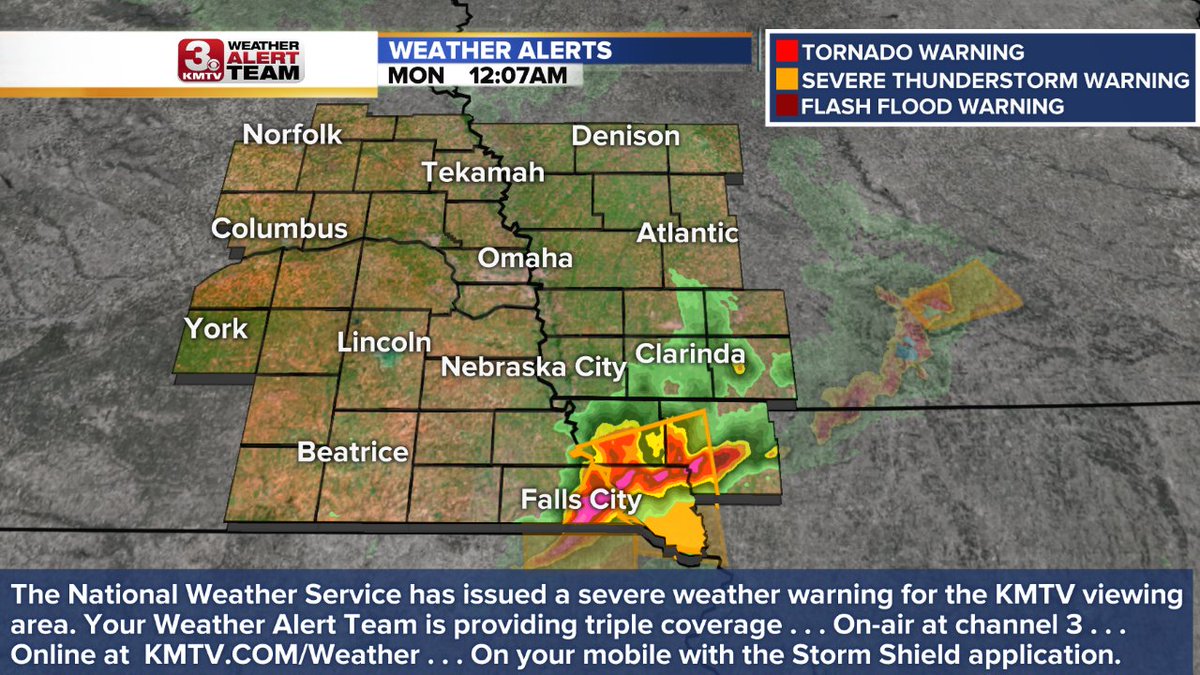 For the latest information visit  KMTV.COM/Weather
