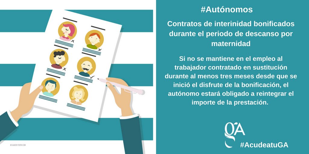 Contratos de interinidad bonificados durante el periodo de descanso por maternidad. #AcudeatugA