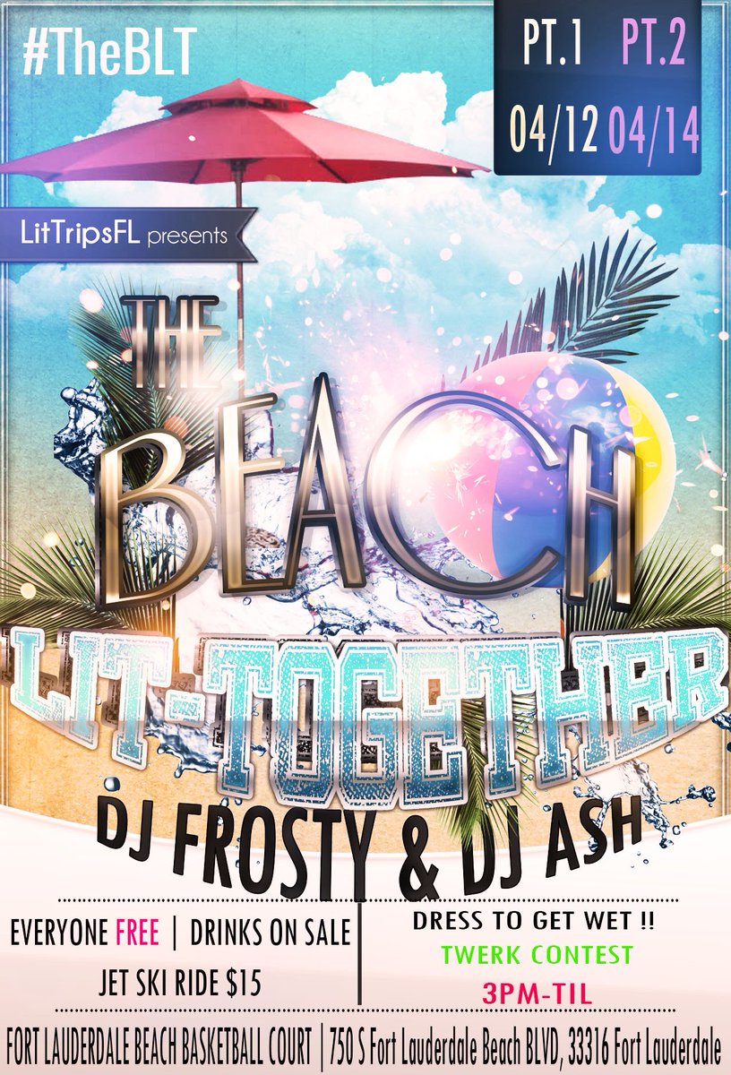 LitTripsFL's tweet photo. #TheBLT 🔥COME SHOW A LITTLE FACE AND SHAPE ☀️🌴💦 Get Lit On the Beach With LIVE DJ's STARTING @ 3 https://t.co/JzOvwYFxr8