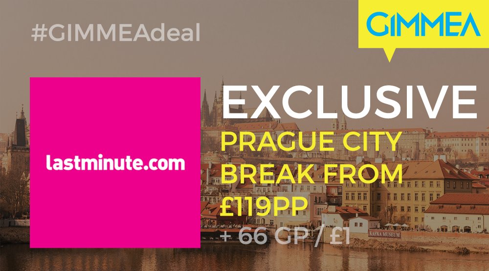 Get away with an exclusive Prague city break from £119 pp at <a href="/lastminute_com/">lastminute.com</a>! ow.ly/bCgq30aAlmK #GIMMEAdeal #travel