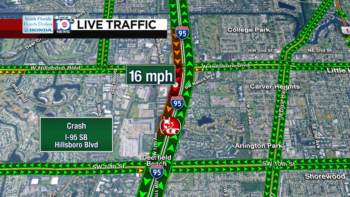 Crash on I-95 SB at Hillsboro Blvd #traffic https://t.co/PU0c6AYBDh