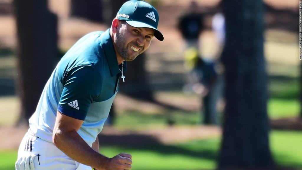 CNN's tweet image. Sergio Garcia wins his first Masters and his first major championship after 19 years on the PGA tour cnn.it/2pkQMPV