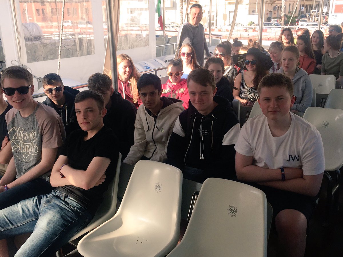 bbsgeography's tweet photo. Think this lot might still be recovering from the early start!! #bbssicily #Italy #nstgeography #minicruise #vulcano #lipari @PjRowen https://t.co/1vtN2njU5n