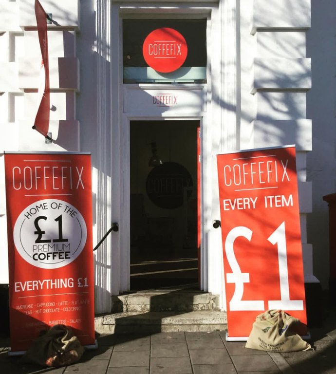 CoffeFix's tweet photo. Welcome to #Coffefix
£1 for everything is NOT just an opening promotion! 
#Brighton #Hove #Sussex #BrightonPier #BrightonBeach https://t.co/pkBM8vShI9