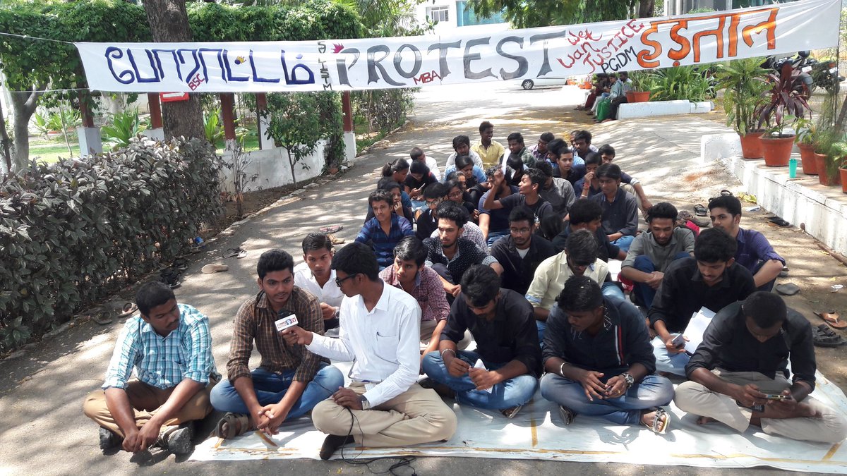 SvpistmStudents's tweet photo. #Day 15 #No reaction from the managment #strike #Justice_to_the_students_svpistm @smritiirani @priyankathiru @Narendramodi_PM @ndtv https://t.co/0Q9WVKRPO6