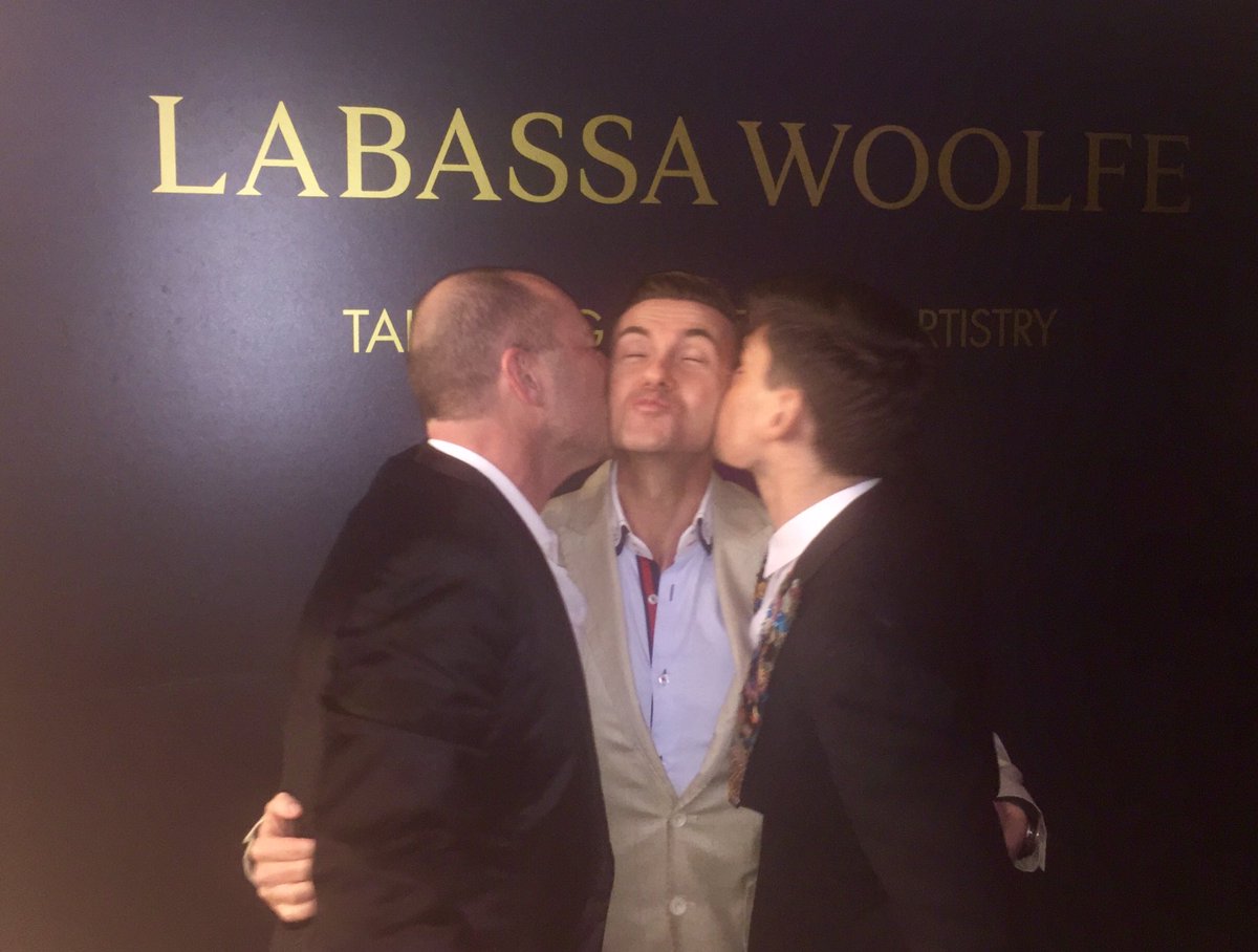 HowardGriffiths's tweet photo. π¬Kev @Popprince - @joewoolfe ensured team #LabassaWoolfe were red carpet ready at @OlivierAwards .Awesome Press Launch last week. #Fashion https://t.co/yRJFveDDOE