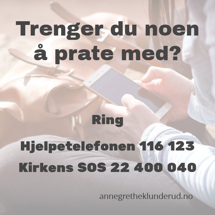 Tunge tanker, redd og alene? annegretheklunderud.no/tunge-tanker-r…
