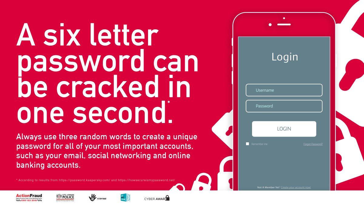 reportfrauduk's tweet photo. To create a strong password simply choose three random words. Numbers and symbols can still be used if needed https://t.co/U92bhDPh0B https://t.co/uNgTXTbD12