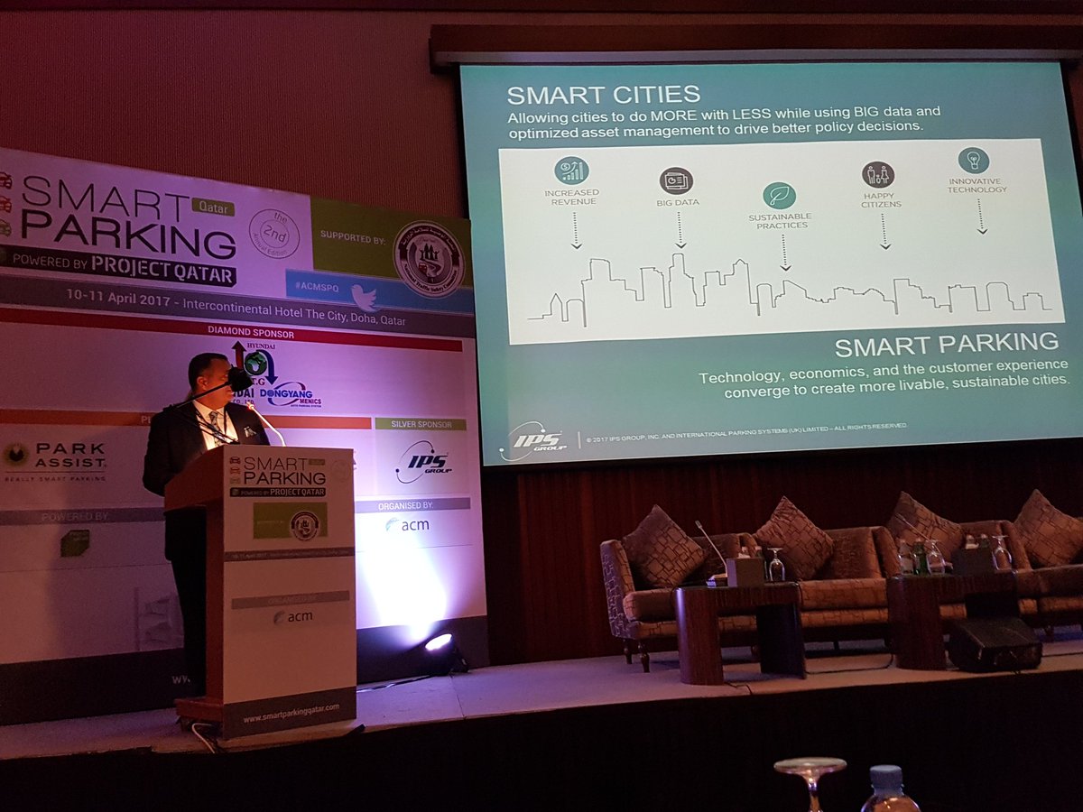 conferencediva's tweet photo. #ACMSPQ driving urban revenue, easy parking for users to achieve sustainable smarter parking for smarter cities Amir Sedadi @Groupe_IPS https://t.co/RhDvKZ4Ew1