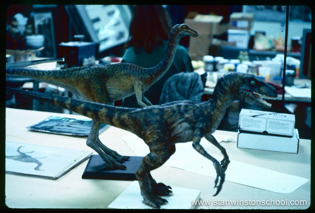 SWinstonSchool's tweet photo. Gallimimus and Raptor models by #StanWinstonStudio for #JurassicPark. https://t.co/UThEapBlMT