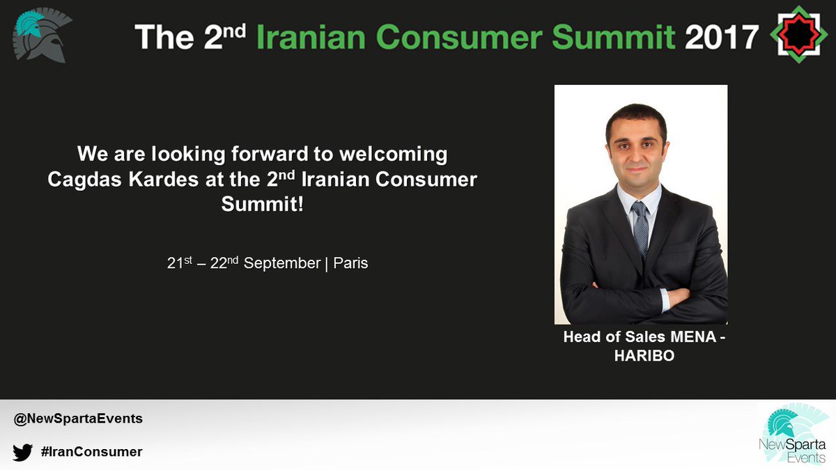 NewSpartaEvents's tweet photo. We are excited to announce that Cagdas Kardes will be joining us at the 2nd #Iranian #Consumer Summit!  #IranConsumer #NewSpartaEvents #FMCG https://t.co/vPV4LRPTDb