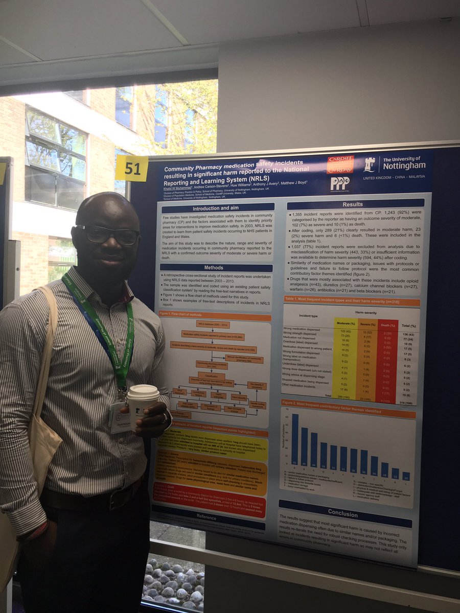 YasminKarsan's tweet photo. Community pharmacy medication safety incidents! @kt1t @hsrpp2017 #hsrpp2017 https://t.co/hSkiVqtw2v