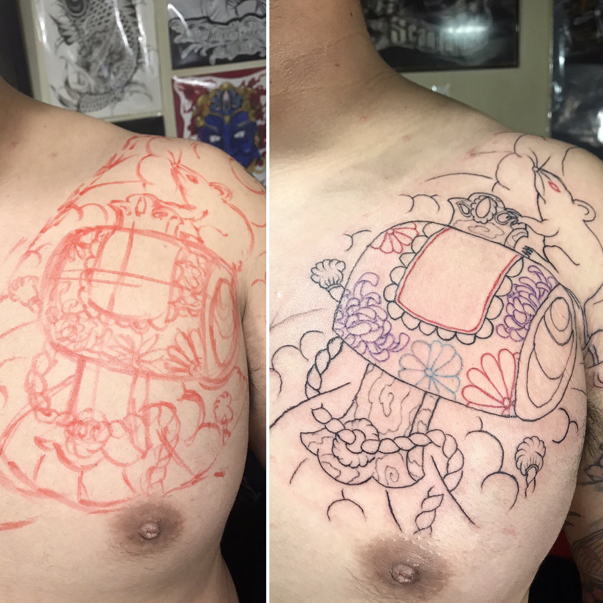 刺青 / TATTOO キュピー ハンドペイント JapaneseTATTOO ♦️♣️♥️♠️ ✨cover up✨カバーアップ✨ ✨🤡ジョーカー