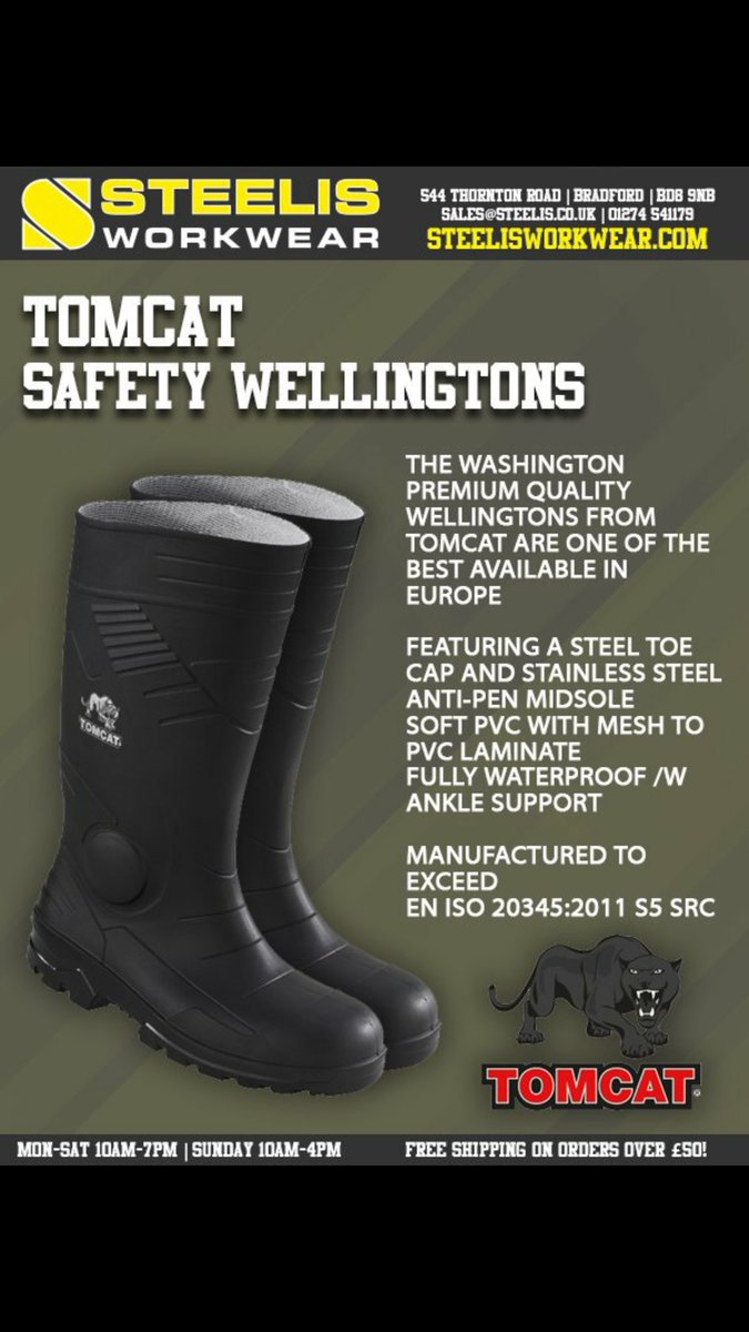 SteelisWorkwear's tweet photo. Stay ahead of the game. Be prepared for the Spring showers with these great Wellingtons. Shop Now https://t.co/BI4vVWgwvC https://t.co/chD59Rde05