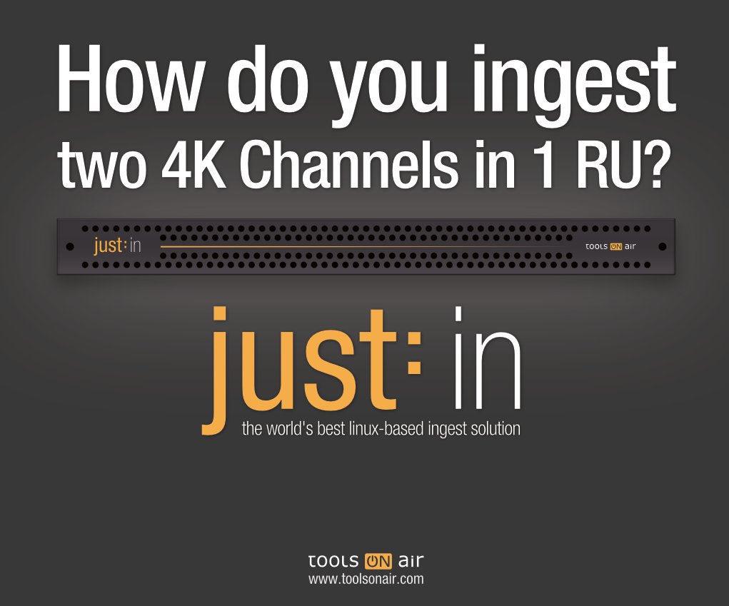 NMRUK's tweet photo. How do you ingest two 4K channels in 1RU? Visit the @ToolsOnAir stand (SL14813) at @NABshow to see for yourself... https://t.co/cWYkbLg1uR