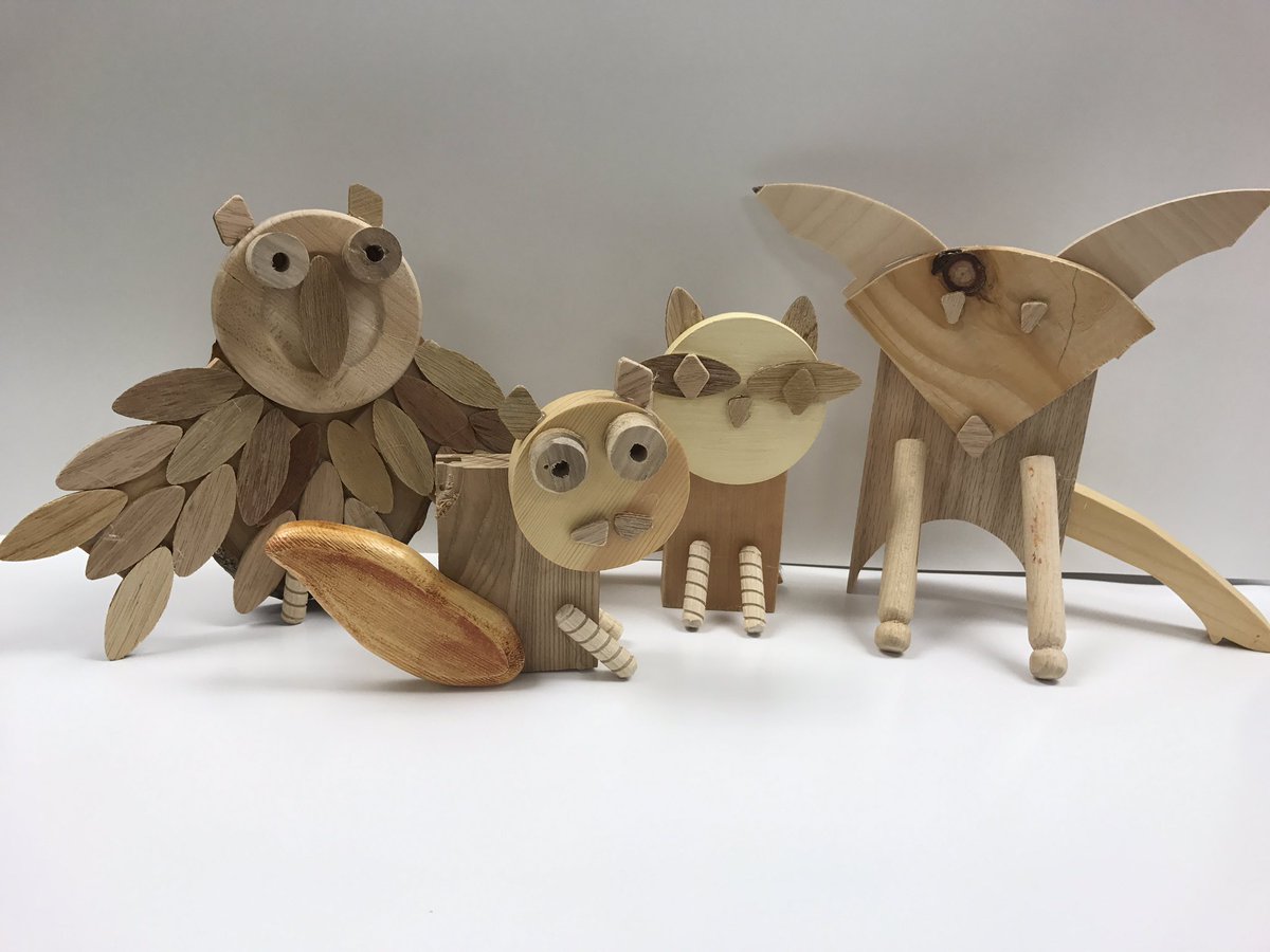 FLCartroom's tweet photo. 5th grade animal sculptures from donated wood scraps! #arted #ksdpride https://t.co/Re3DGm99Ti
