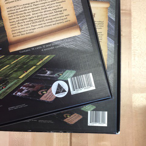 playMonarch's tweet photo. @EuroGamerGirl @theResonym '2-4' on the box is one way, but logo is easier to spot, yes. New edition has @theResonym logo on the back next to the bar code: https://t.co/jPRJYSeydh