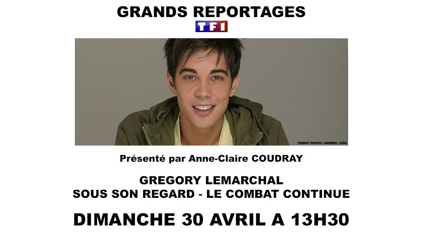 TF1Pro's tweet image. #GrandsReportages
#GrégoryLemarchal

10 après sa disparition
Dans les pas de ses parents avec @A_GregLemarchal
Doc exceptionnel le dim 30/04