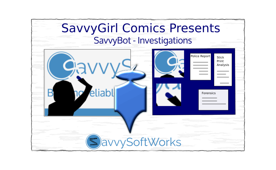 SavvyGirlComics's tweet photo. A busy weekend for our friend SavvyBot. #SavvySoftWorks @PaulSCoder @garyanewsome @MissShurie https://t.co/rhV84YQr36