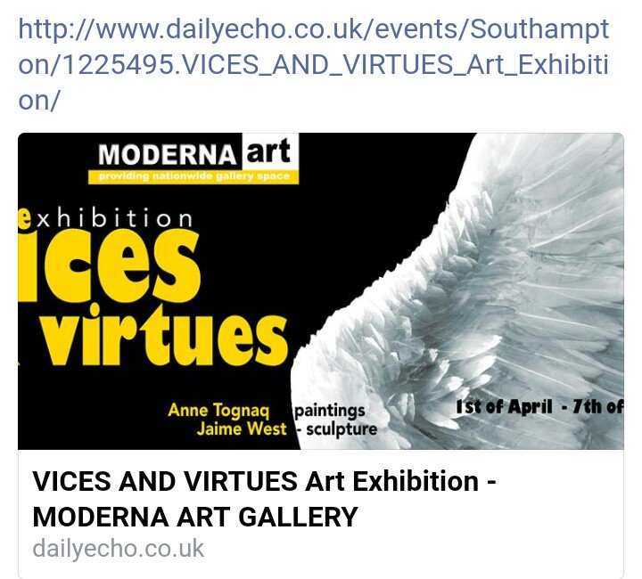 Jai8me's tweet photo. Art Exhibition Opening event this Wednesday 6pm.

MODERNAart Gallery, 14-15 Hanover Buildings, SO14 1AE. https://t.co/VHKSTxWT94