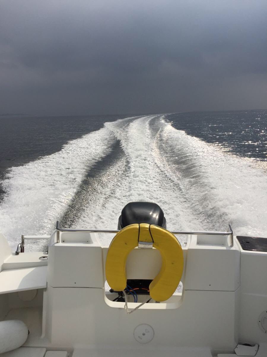 April skies from our works Merry Fisher 755 Marlin this morning on our way to a job at Port Bannatyne Marina <a href="/sailingscotland/">Sailing Scotland</a>  <a href="/EtsJeanneau/">JEANNEAU</a>