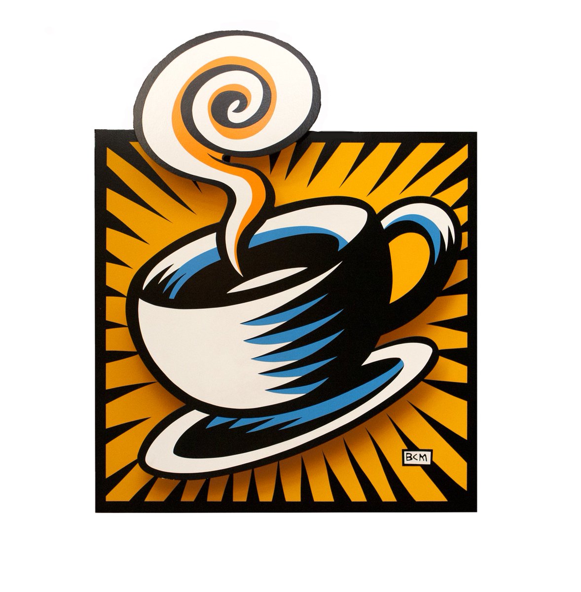 ServicesSpire's tweet photo. It’s Monday! But First Coffee... by Pop Artist @burtonmorrisart acrylic on wood pop-out hanging in a Charleston kitchen! #artInSPIREs https://t.co/Ld50Aoi7uq