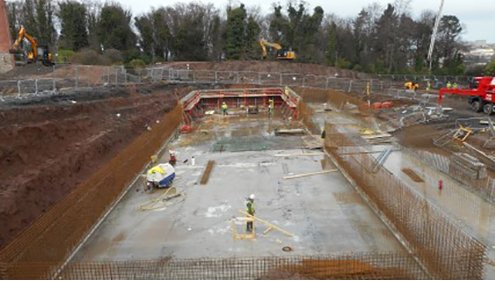 Installation of a water tank to manage drainage at Craighouse #infrastructure development. #Edinburgh