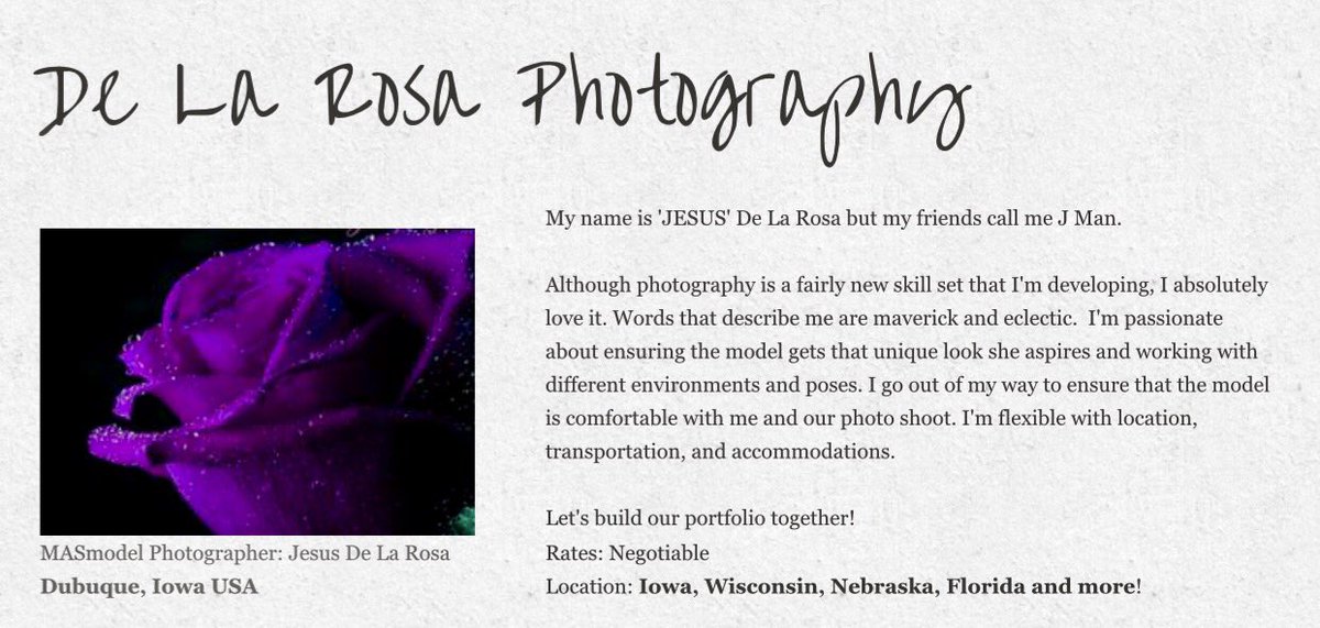 MASmodelPhoto's tweet photo. MÁSmodels in #Iowa #Nebraska #Florida #Wisconsin &amp; area get your free annual photo shoot with De La Rosa Photography! 

#model at #MÁSmodel https://t.co/lH6EX0jLki