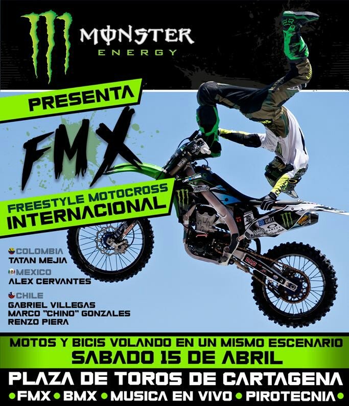Feliz #MonsterGirlMonday! No olviden ir a uno de los mejores eventos d Freestyle Motocross en la plaza de Toros d Cartagena! #MonsterEnergy