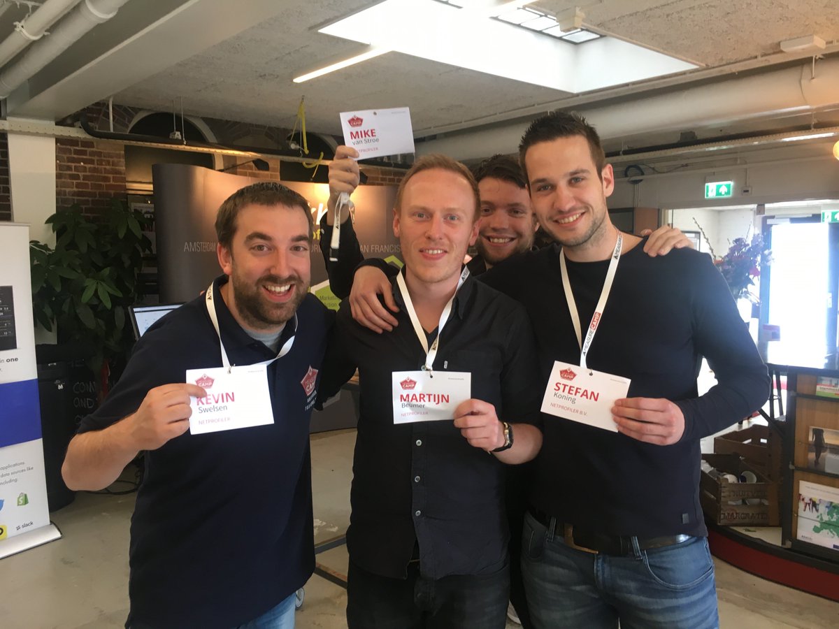 Netprofiler's tweet photo. @MeasurecampNL bedankt voor de goede zorgen! @mikevanstroe, @KevinSwelsen, @BeumerMartijn en @Stefan__koning hadden het niet willen missen! https://t.co/YqM1puIJM5