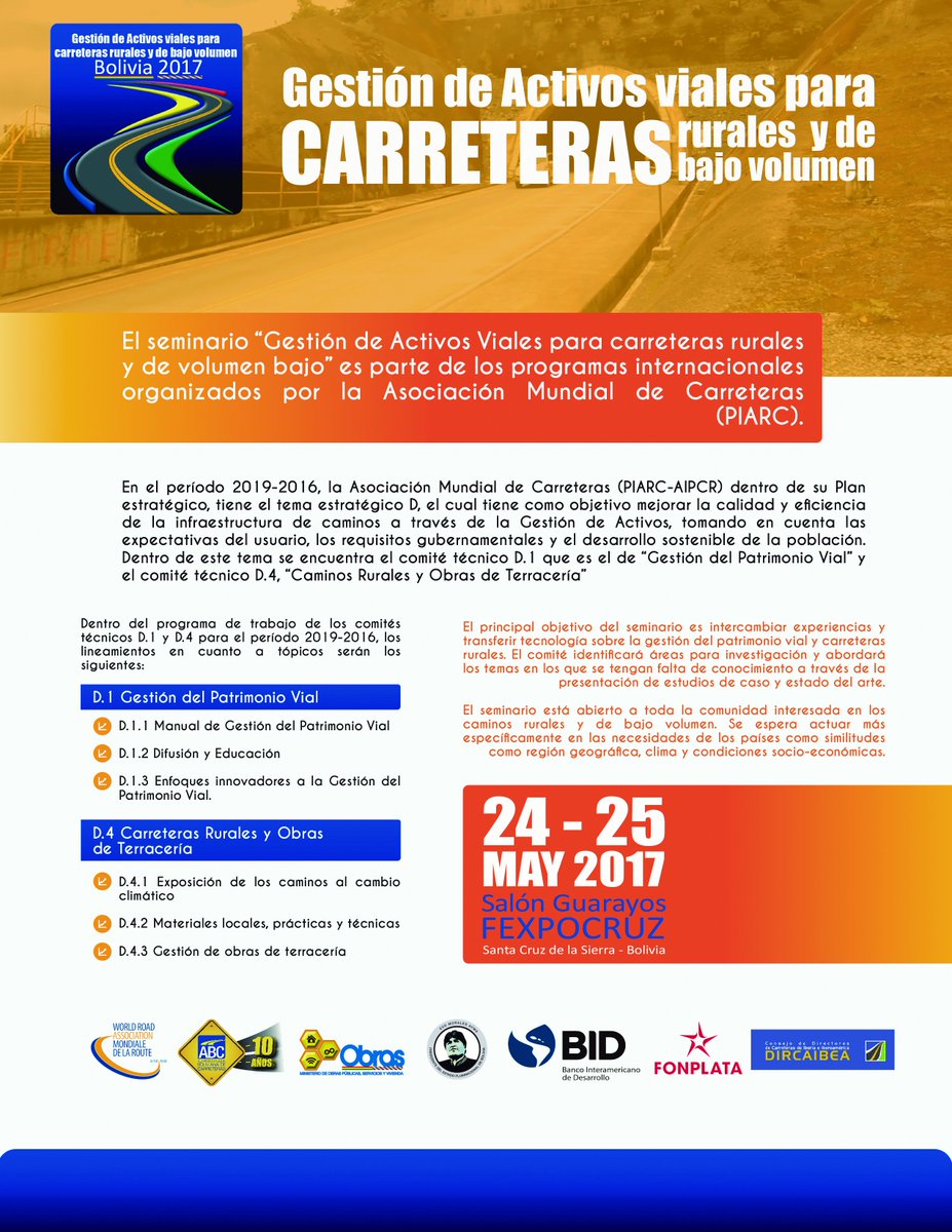 CarreteraRural's tweet photo. La próxima gran cita de la ASOCIACIÓN MUNDIAL DE LA CARRETERA (PIARC), será en BOLIVIA https://t.co/0fhBwUoCkb