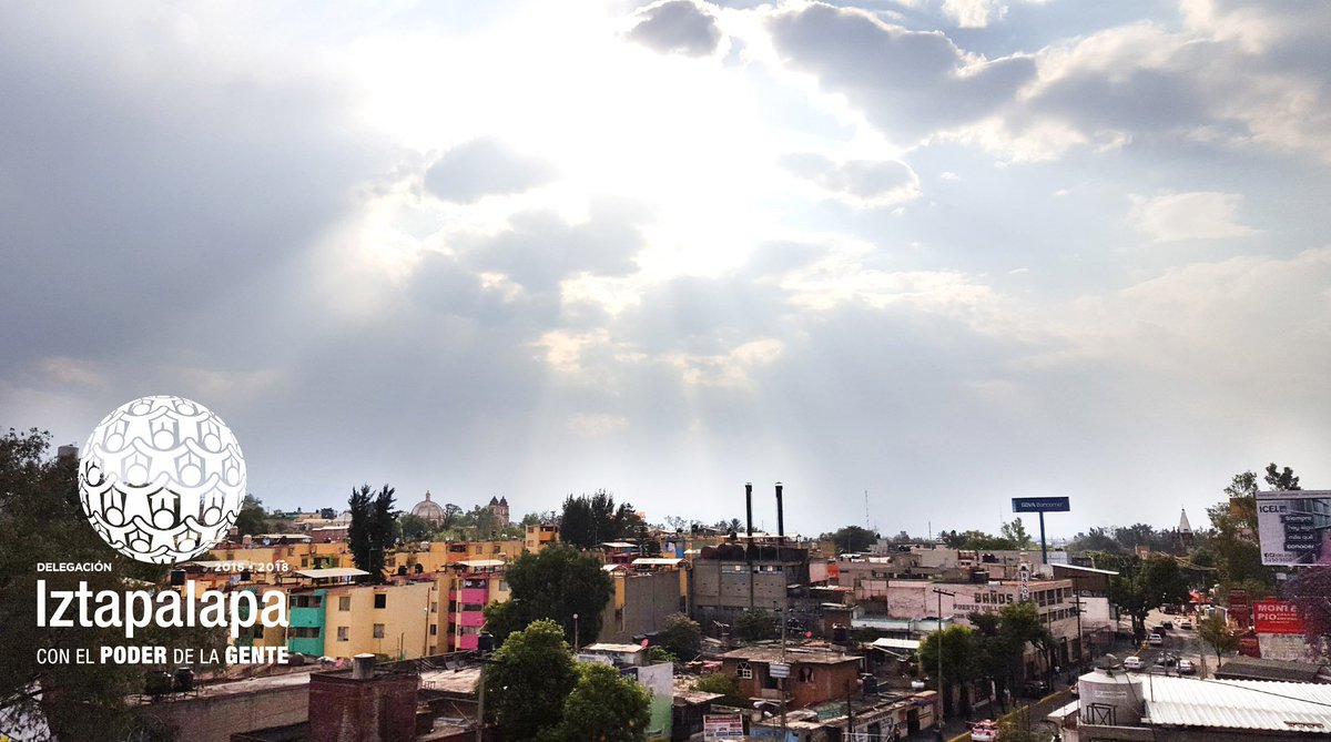 El día de hoy se espera un día parcialmente nublado en la #CDMX. Temp. 28° Máx. 13°C Min. #FelizLunes #SemanaSantaEnIztapalapa