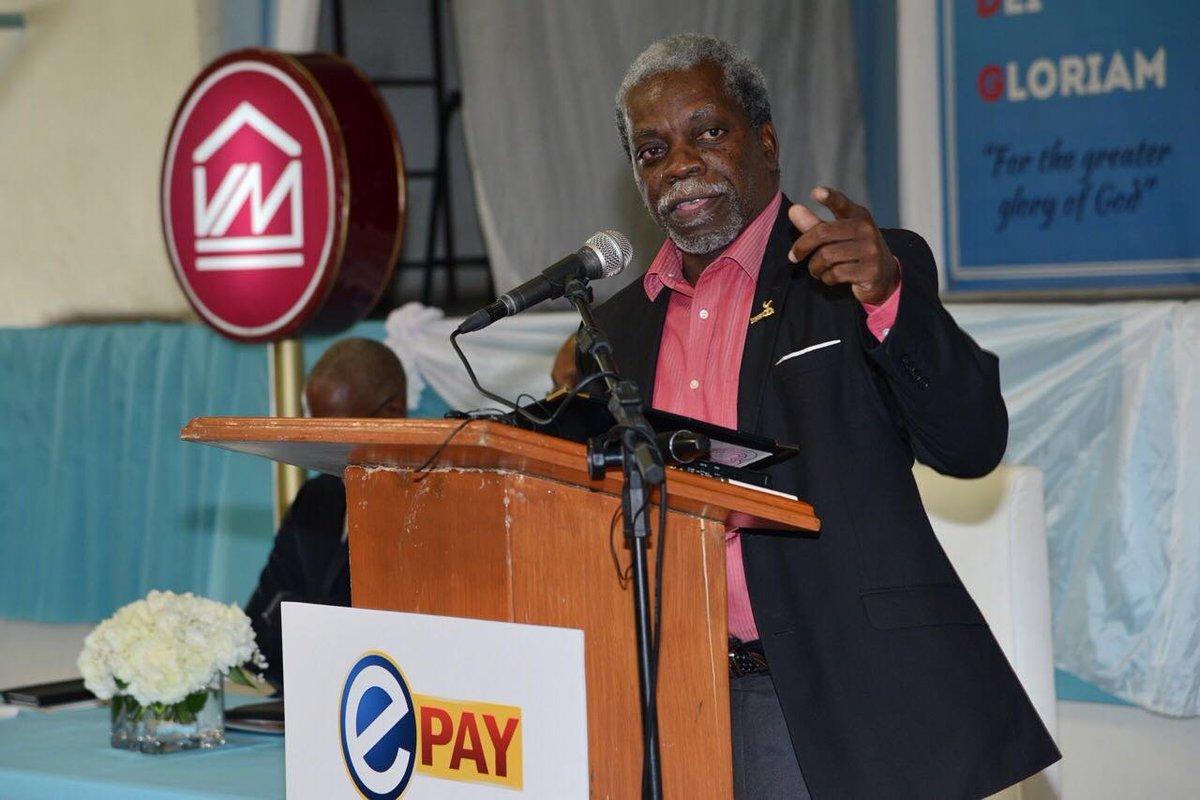 President of The National PTA of Jamaica, Everton Hannam, bringing remarks at the official launch of the Schools Cashless Initiative!